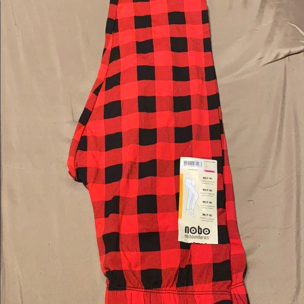 Red and Black Plaid Legging